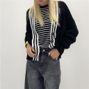 cardigan con bordo a righe contrast